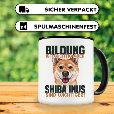 Tasse mit dem Motiv Bildung Wichtig Shiba Inu Wichtiger - Ansicht 3