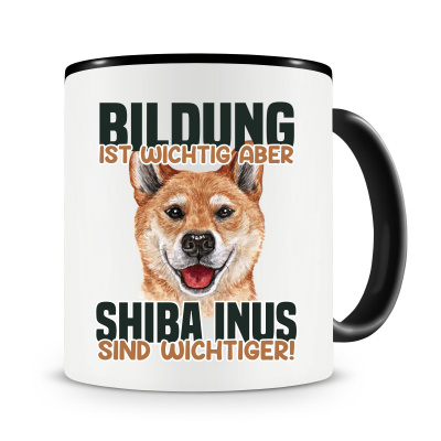 Tasse mit dem Motiv Bildung Wichtig Shiba Inu Wichtiger