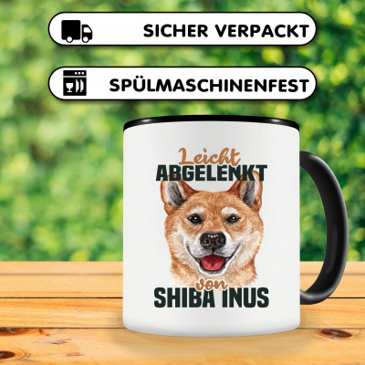 Tasse mit dem Motiv Leicht abgelenkt von Shiba Inu - Ansicht 3