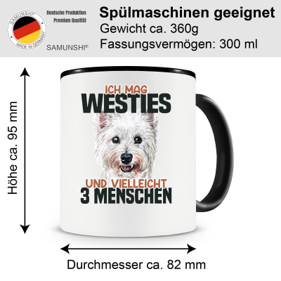 Tasse mit dem Motiv Ich mag Westies - Ansicht 2