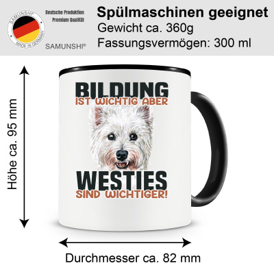 Tasse mit dem Motiv Bildung Wichtig Westies Wichtiger - Ansicht 2