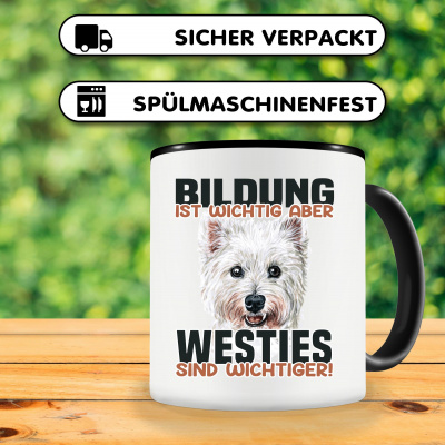 Tasse mit dem Motiv Bildung Wichtig Westies Wichtiger - Ansicht 3