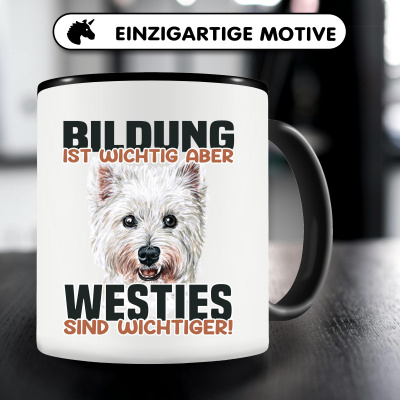 Tasse mit dem Motiv Bildung Wichtig Westies Wichtiger - Ansicht 5