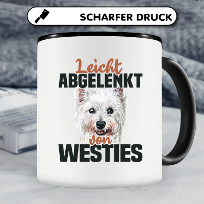 Tasse mit dem Motiv Leicht abgelenkt von Westies - Ansicht 4