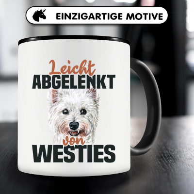 Tasse mit dem Motiv Leicht abgelenkt von Westies - Ansicht 5