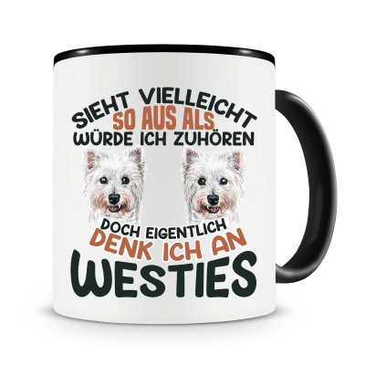 Tasse mit dem Motiv Sieht vielleicht so aus Westies