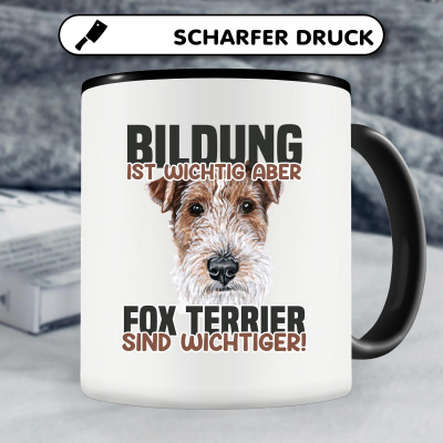 Tasse mit dem Motiv Bildung Wichtig Fox Terrier Wichtiger - Ansicht 4
