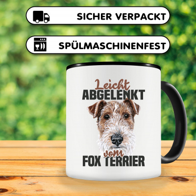 Tasse mit dem Motiv Leicht abgelenkt von Fox Terriern - Ansicht 3