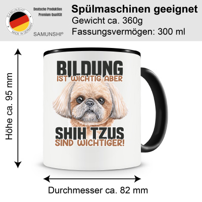 Tasse mit dem Motiv Bildung Wichtig Shih Tzus Wichtiger - Ansicht 2