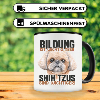 Tasse mit dem Motiv Bildung Wichtig Shih Tzus Wichtiger - Ansicht 3