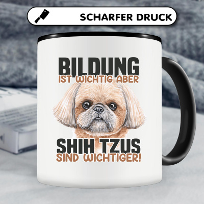 Tasse mit dem Motiv Bildung Wichtig Shih Tzus Wichtiger - Ansicht 4