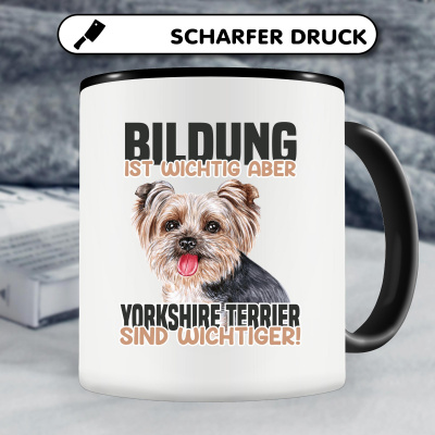 Tasse mit dem Motiv Bildung Wichtig Yorkshire Terrier Wichtiger - Ansicht 4