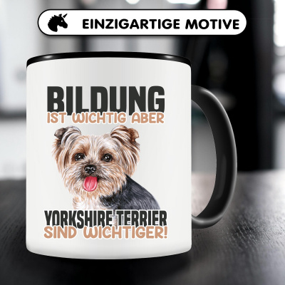 Tasse mit dem Motiv Bildung Wichtig Yorkshire Terrier Wichtiger - Ansicht 5