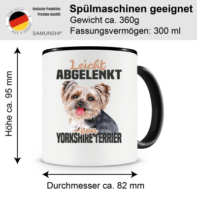 Tasse mit dem Motiv Leicht abgelenkt von Yorkshire Terrier - Ansicht 2