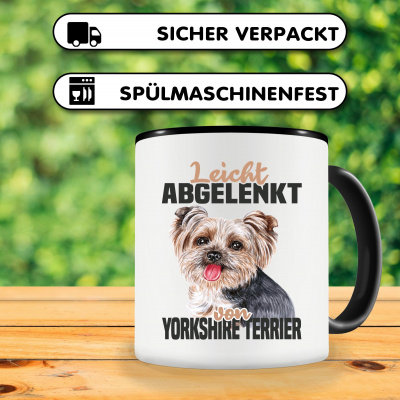 Tasse mit dem Motiv Leicht abgelenkt von Yorkshire Terrier - Ansicht 3