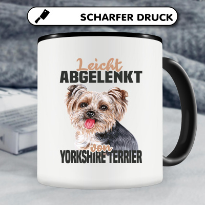 Tasse mit dem Motiv Leicht abgelenkt von Yorkshire Terrier - Ansicht 4