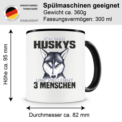 Tasse mit dem Motiv Ich mag Huskys - Ansicht 2