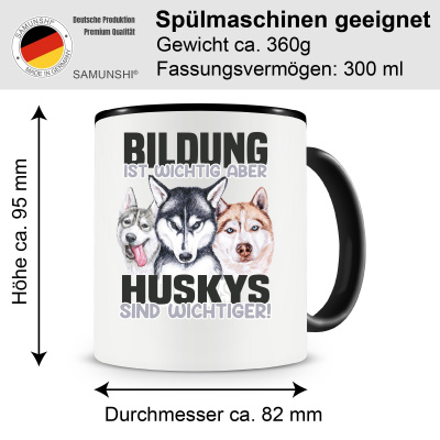 Tasse mit dem Motiv Bildung Wichtig Huskys Wichtiger - Ansicht 2