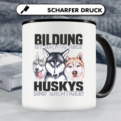 Tasse mit dem Motiv Bildung Wichtig Huskys Wichtiger - Ansicht 4