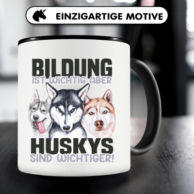 Tasse mit dem Motiv Bildung Wichtig Huskys Wichtiger - Ansicht 5