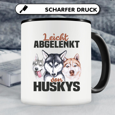 Tasse mit dem Motiv Leicht abgelenkt von Husky - Ansicht 4