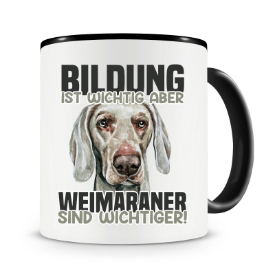 Tasse mit dem Motiv Bildung Wichtig Weimaraner Wichtiger