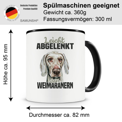 Tasse mit dem Motiv Leicht abgelenkt von Weimaranern - Ansicht 2