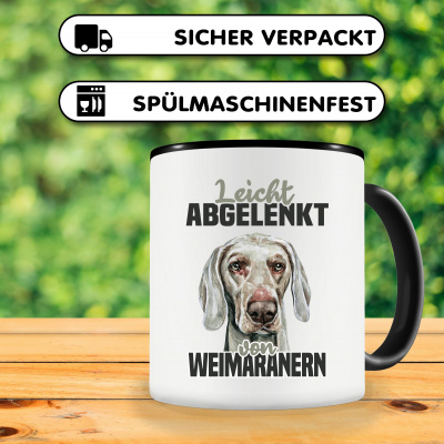 Tasse mit dem Motiv Leicht abgelenkt von Weimaranern - Ansicht 3