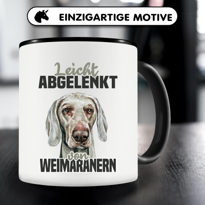 Tasse mit dem Motiv Leicht abgelenkt von Weimaranern - Ansicht 5