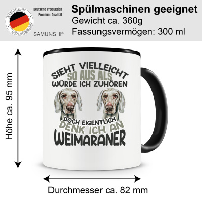 Tasse mit dem Motiv Sieht vielleicht so aus Weimaraner - Ansicht 2