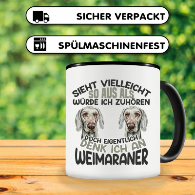 Tasse mit dem Motiv Sieht vielleicht so aus Weimaraner - Ansicht 3