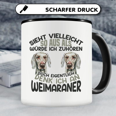 Tasse mit dem Motiv Sieht vielleicht so aus Weimaraner - Ansicht 4