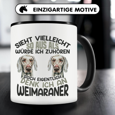 Tasse mit dem Motiv Sieht vielleicht so aus Weimaraner - Ansicht 5