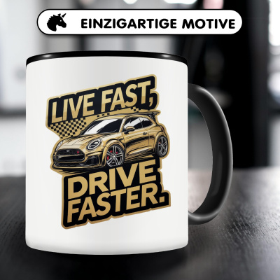 Tasse mit dem Motiv Live fast Drive Faster - Ansicht 3