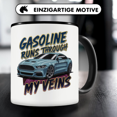 Tasse mit dem Motiv Gasoline runs trough my Veins - Ansicht 3