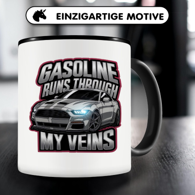 Tasse mit dem Motiv Gasoline runs trough my Veins - Ansicht 3