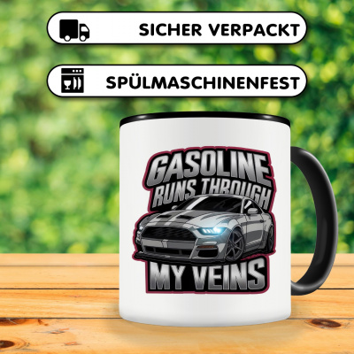 Tasse mit dem Motiv Gasoline runs trough my Veins - Ansicht 4