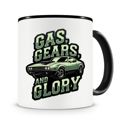 Tasse mit dem Motiv Gas, Gears and Glory