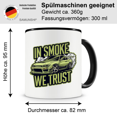 Tasse mit dem Motiv In Smoke we Trust - Ansicht 2