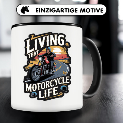 Tasse mit dem Motiv Living That Motorcycle Life - Ansicht 3
