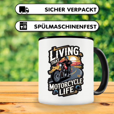 Tasse mit dem Motiv Living That Motorcycle Life - Ansicht 4