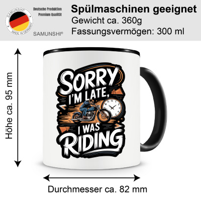 Tasse mit dem Motiv Sorry I'm Late I Was Riding - Ansicht 2