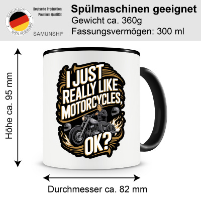 Tasse mit dem Motiv I Really Like Motorcycles - Ansicht 2