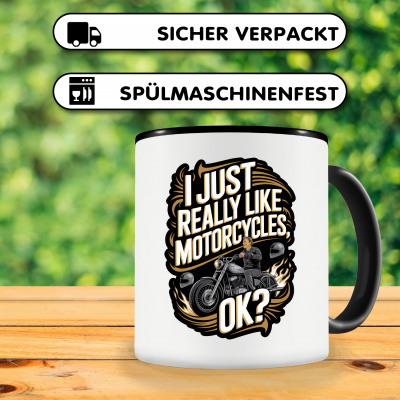 Tasse mit dem Motiv I Really Like Motorcycles - Ansicht 4