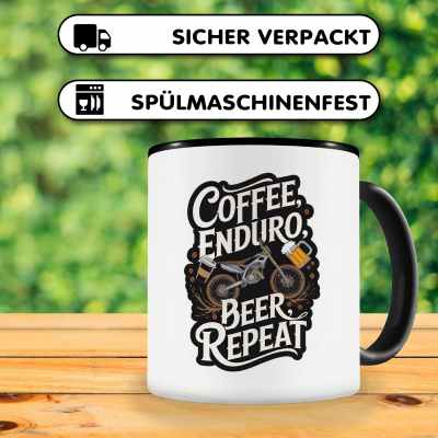 Tasse mit dem Motiv Coffee Enduro Beer Repeat - Ansicht 4