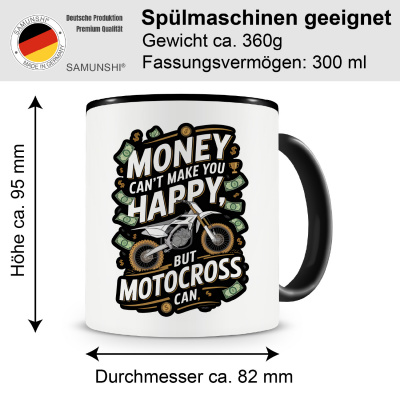 Tasse mit dem Motiv Money Can't Make Happy But Motocross - Ansicht 2