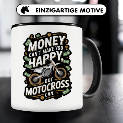 Tasse mit dem Motiv Money Can't Make Happy But Motocross - Ansicht 3