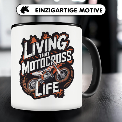 Tasse mit dem Motiv Living That Motocross Life - Ansicht 3