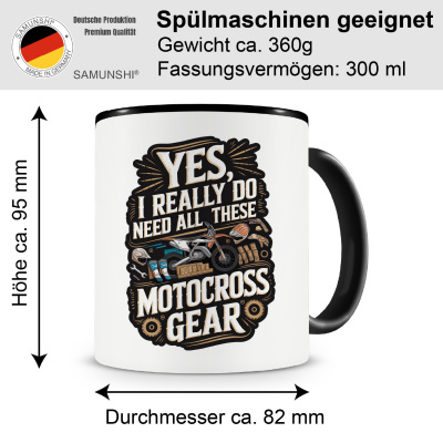 Tasse mit dem Motiv I Need All These Motocross Gear - Ansicht 2