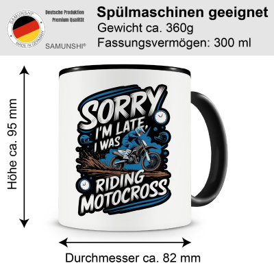 Tasse mit dem Motiv Sorry I'm Late Was Riding Motocross - Ansicht 2